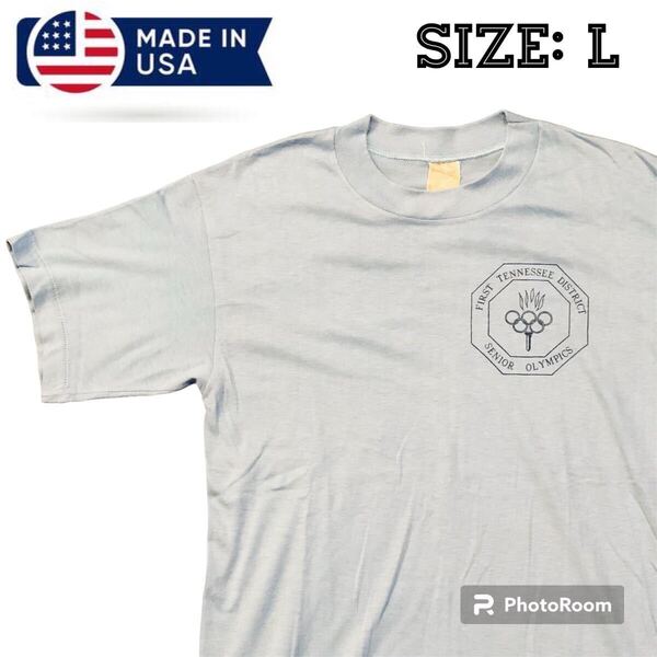 ヴィンテージ Tシャツ アメリカ製 70S 古着 USA製 オリンピック ブルー ビンテージ made in USA ワンポイント プリント 半袖