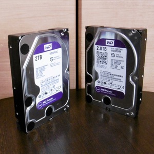 ■2個セット■WD Purple 3.5インチ 2TB WD20PURZ（2017-18年製）■