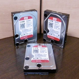 ■3個セット■WD Red 3.5インチ 2TB WD20EFRX（2017〜2018年製）■