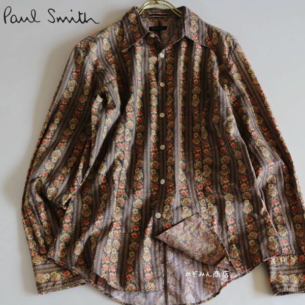 【PAUL SMITH】総柄　長袖シャツ　花柄　日本製　M★