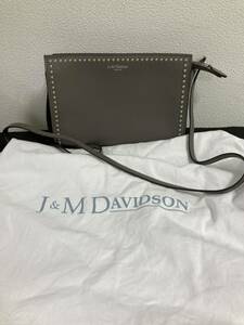 J&M DAVIDSON デヴィッドソン IENA イエナ ELLIS WITH STUDS グレー ポーチ クラッチ ショルダーバッグ