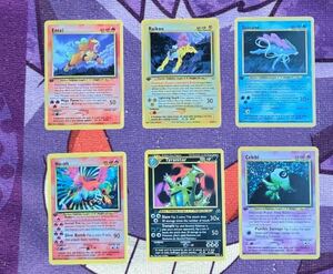 ☆ポケモンカード海外版Charizardリザードン Raikou Entei Suicune Ho-oh Celebi 6枚セットpokmon tradingcardgameBase PSA eカード英語