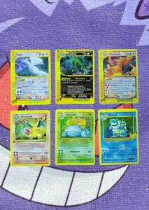 ☆ポケモンカード 海外版 Charizardリザードン Lugia Tyranitar 御三家 6枚セットpokmon trading card game Base PSA eカード 英語