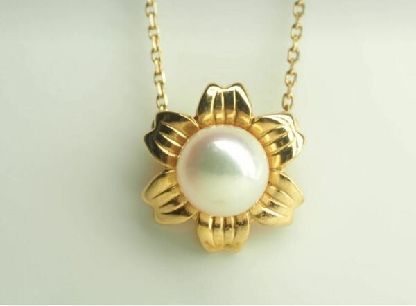 ◆MIKIMOTO　ミキモト　天然アコヤ本真珠ネックレス　6.9mm珠　K18