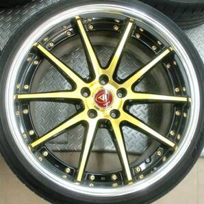 KUHLクール ヴェルズホイールズKCV02? 2ピース/フルリバース 10Jx20 10J-20 20100 114.3/5H/+30 VERZ-WHEELS ゴールド中古ホイール4枚/4本の画像3