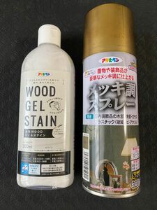 アサヒペン　水性ウッドジェルステイン　300mlホワイト　アサヒペン　メッキ調スプレー　300ml ゴールド