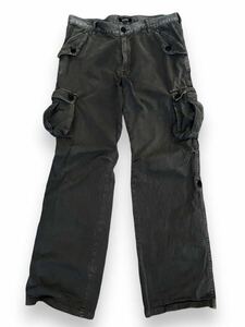 00s Burberry black label cargo pants millitaly wide gasmask sick vintage Y2K millitaly rare flare