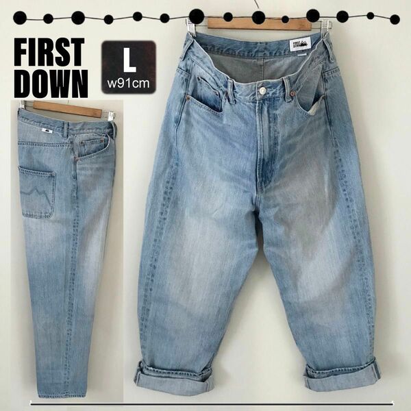 FIRST DOWN★ファーストダウン★バギーフィットジーンズ★F212200★BUGGY FIT JEAN★L(w91cm)