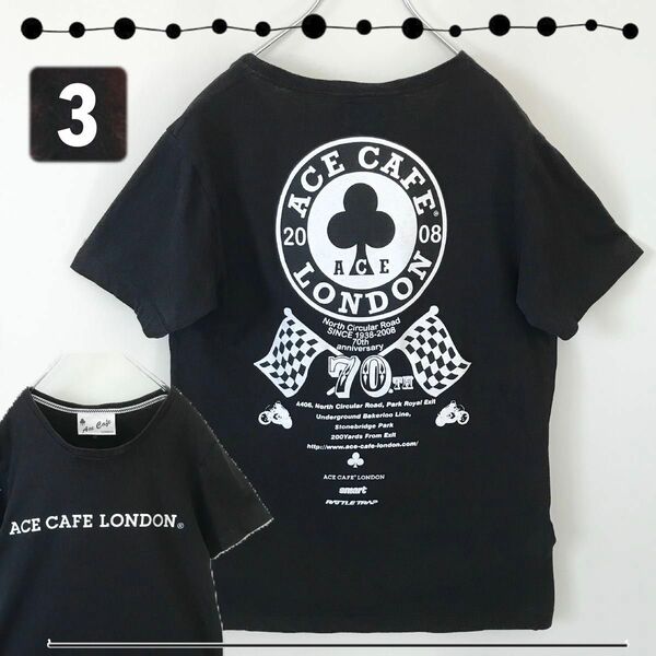 ACE CAFE LONDON エースカフェロンドン★RATTLE TRAP★70周年記念Tシャツ/2008年★サイズ3