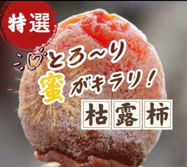 真空包装　蜜たっぷり　とろける干し柿　枯露柿　柿　箱込み500g