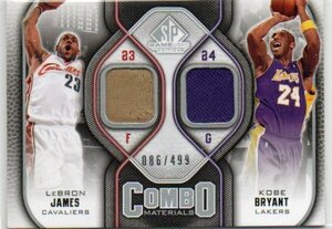 【Kobe Bryant / Lebron James】 2009-2010 Upper Deck SP Game Used Combo Materials Dual Jersey /499 499枚限定