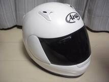 Arai アライ ヘルメット プロフィール グラスホワイト Mサイズ内装へたりあり 説明書付 クリアシールド シールドホルダースペア右のみあり_画像3