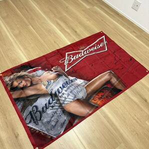 約150x90cm バドワイザー Budweiser 特大フラッグ バナー タペストリー 旗 ガレージ装飾 アメリカン 店内装飾 ビール コロナ インテリアの画像2