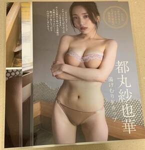 【ラミネート加工】都丸紗也華　水着　グラビア　6P 雑誌　切り抜き「湯けむりFカップ」