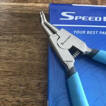 SPEEDWOX スナップリングプライヤー 軸用 曲爪 固定式 握ると先端が開く 先端直径φ1.43mm 全長120mm ミニ 小型 軽量 バネ付 精密作業_画像2