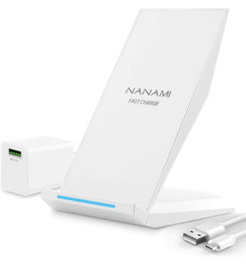 NANAMI ワイヤレス充電器 (Quick Charge3.0急速充電器付属) Qi/PSE認証済み iPhone 15/14/13/12シリーズ/SE第二世代/11(Pro)/Xs(Max)/XR/X