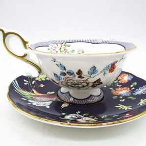 ★WEDGWOOD ウェッジウッド MIDNIGHT CRANE カップ&ソーサー 陶器 金彩★/Hの画像1