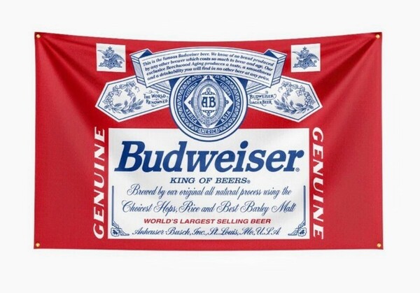 バドワイザー Budweiser 特大フラッグ バナー 約150×90cm タペストリー 旗 ガレージ装飾 アメリカン 店内装飾 ビール コロナ インテリア 