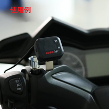 3in1 デジタル電圧計 温度計 オートバイ DC 8～30V 温度指示器 USB充電器 警告機能 電圧温度モニター ボルトメーター バイク部品 KOSO_画像7