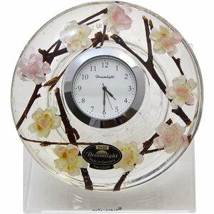 Art hand Auction Each one is handmade. Natural taste table clock. Diameter 11 x Height 4 cm. Sakura. Japanese cherry blossoms expressed with exquisite German craftsmanship., Table clock, analog, General