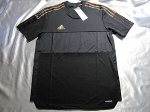 adidas アディダス トレーニング シャツ Tシャツ ポリエステル TIRO PRIDE (Ｏサイズ)黒★格安SALE!!