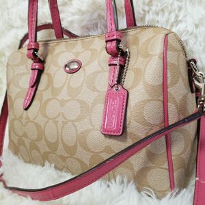 COACH コーチ シグネチャー 2way ショルダーバッグ ミニボストン