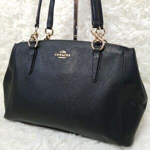 COACH コーチ トートバッグ ハンドバッグ ダブルファスナー ロゴ型押し F57520