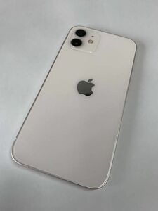 iPhone 12 SIMフリー ホワイト 64GB 充電78% 動作確認異常なし！画面右上やや割れあり、側面に小さい傷有り。