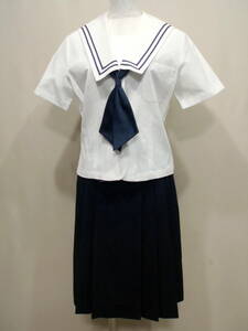 14014* skirt / summer sailor / ribbon /W66/M*3 point set old uniform . sudden Hyogo Kobe .. university attached high school 