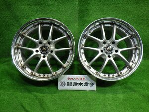 中古 17インチ 17×8J 5穴 ワーク VS-SS 社外 アルミホイール 2本セット ジャンク品 リバレル用 深リム オフセット+35