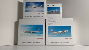 1/400 hogan JAL JAPAN AIRLINES 日本航空 BOEING 737-400 / 767-300ER / 777-300 / 777-200 skytree 旅客機 4機セット