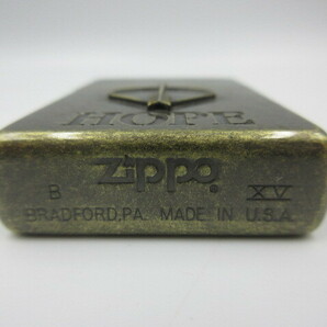◇ ZIPPO ジッポー HOPE ホープ アロー オイルライター アンティークゴールド色 古美仕上げ 1999年製 火花確認済み 中古品の画像5