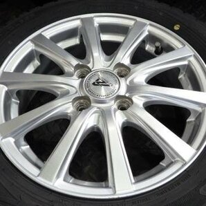 【宮城 塩釜発】中古 冬タイヤ・社外ホイールセット 4本 155/65R14 ダンロップ WINTERMAXX WM02 2022年製 9分山 ※個人宛発送不可の画像5