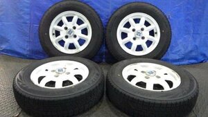 【宮城 塩釜発】中古 冬タイヤ・社外ホイールセット 4本 145/80R13 ブリヂストン BLIZZAK VRX2 2021年製 5分山 ※個人宛発送不可