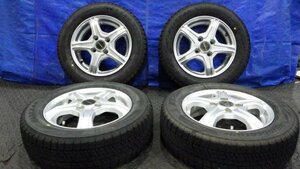 【宮城 塩釜発】中古 冬タイヤ・社外ホイールセット 4本 155/65R13 ブリヂストン BLIZZAK VRX2 2023年製 9分山 ※個人宛発送不可