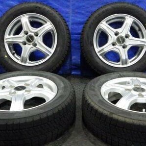 【宮城 塩釜発】中古 冬タイヤ・社外ホイールセット 4本 155/65R13 ブリヂストン BLIZZAK VRX2 2023年製 9分山 ※個人宛発送不可の画像1