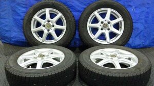 【宮城 塩釜発】中古 タイヤ・アルミホイールセット 4本 社外品 16570R14 4.5J PCD100 オフセット+45 2021年製 ※個人宛発送不可