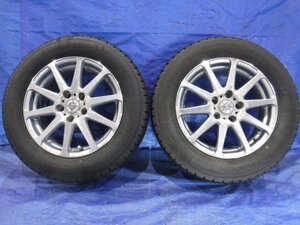 【宮城 塩釜発】中古 タイヤ・アルミホイールセット 2本 社外品 215/60R16 6.5J PCD114.3 オフセット+38 ※個人宛発送不可