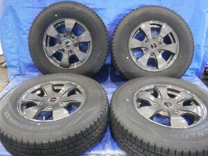 【宮城 塩釜発】中古 タイヤ・アルミホイールセット 4本 社外品 195/80R15 6J 6穴 PCD139.7 オフセット+45 ※個人宛発送不可