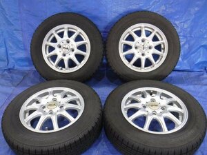 【宮城 塩釜発】中古 タイヤ・アルミホイールセット 4本 社外品 145/80R13 4J オフセット+42 トーヨー ice FRONTAGE ※個人宛発送不可