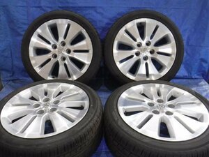 【宮城 塩釜発】中古 タイヤ・アルミホイールセット 4本 トヨタ純正品 215/45R17 7J PCD114.3 オフセット+45 5穴 ※個人宛発送不可