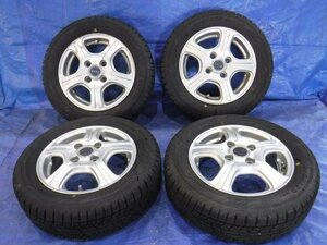 【宮城 塩釜発】中古 タイヤ・アルミホイールセット 4本 155/65R13 アイスガードiG60 社外品 4J PCD100 オフセット+45 ※個人宛発送不可