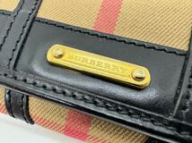 美品 BURBERRY バーバリー キャンバス×レザー 三つ折り財布 ウォレット レディース ブラウン系_画像6