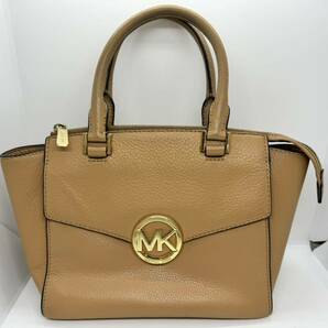 ◇MICHAEL KORS マイケルコース レザー クロスボディ 2WAY ハンドバッグ ショルダー トート レディース ベージュ系 ゴールド金具の画像2