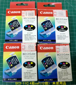 ◆CANONのインクカートリッジ「BCI-11」カラー(3個入)×4箱(12個)set 未使用 経年JUNK出品