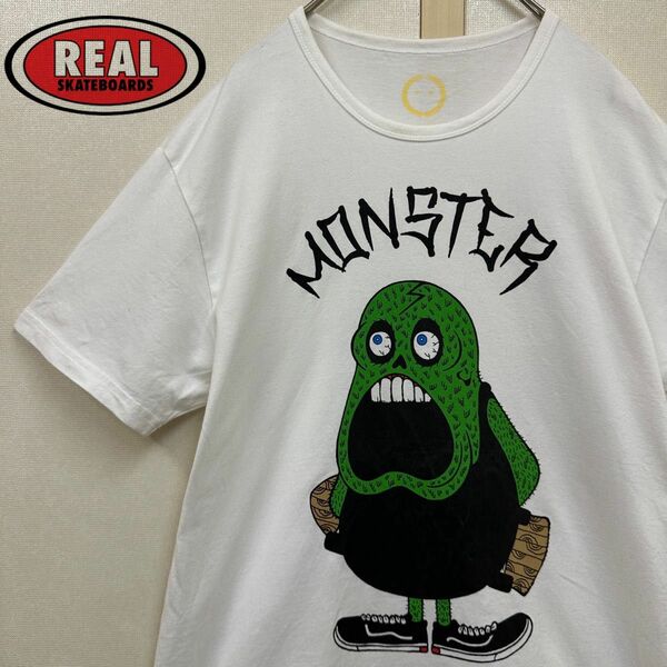 REAL リアル Monster Tシャツ スケート skate sk8