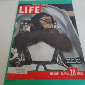 即決 ＬＩＦＥ ライフ 表紙 １９６０ｓ 宇宙飛行 チンパンジー ハム カーネーション ミルク ＭＩＬＫ パウンドケーキ アメリカの画像1