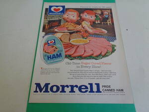 即決　広告　アドバタイジング　ハム　Ｍｏｒｒｅｌｌ　ＨＡＭ　１９６０ｓ　レトロ　パッケージ　生命保険　ミッドセンチェリー　アメリカ