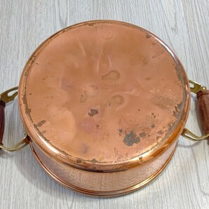 新光金属 Shinko 両手鍋 銅鍋 銅製 レトロ 新起銅器 COPPER 100 HOME WARE アウトドア 中古 送料無料 即決の画像9