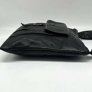 1円〜美品【A4収納可/漆黒オールレザー】Paul Smith ポールスミス ショルダーバッグ クロスボディ 本革 ビジネス 斜め掛け 肩掛け メンズの画像5